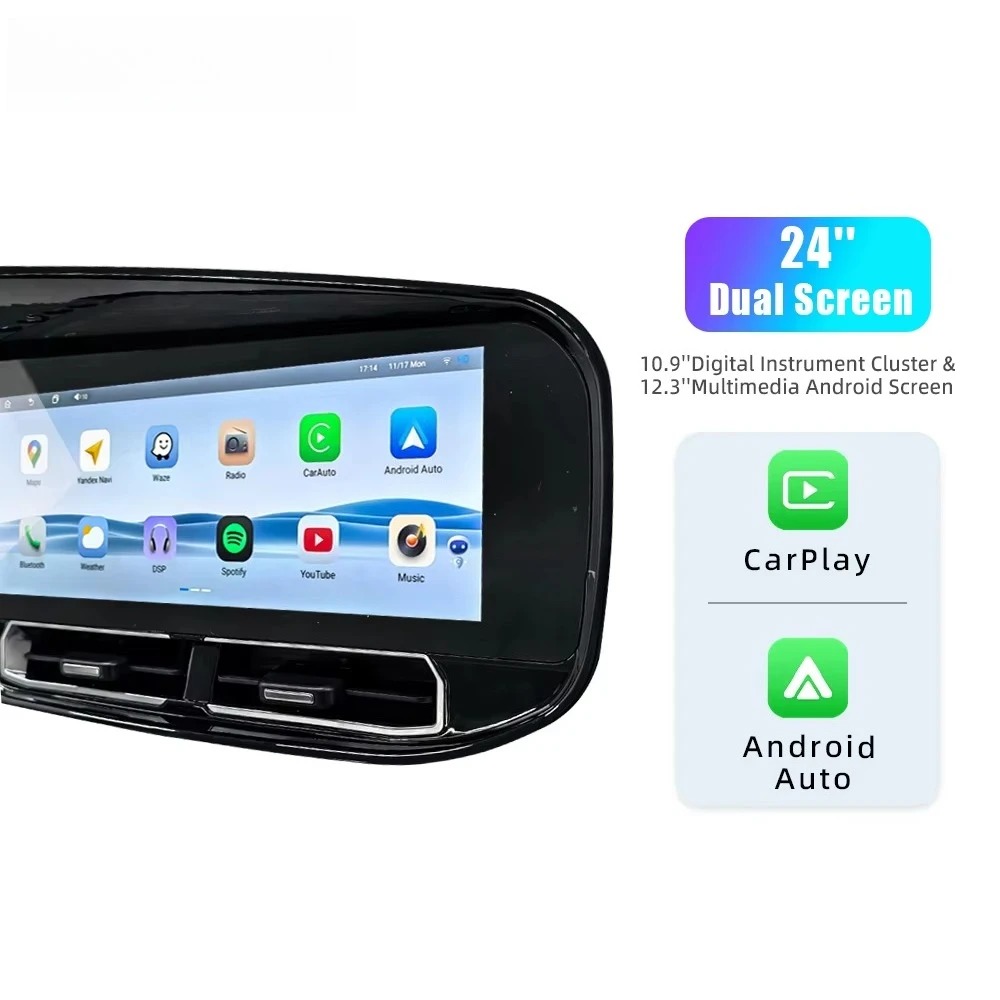 24   Dual Screen Android Car DVD Player Digital Instrument Cluster for Dod-ge Challenger Hellcat & Charger 2013-2025 Dashboard